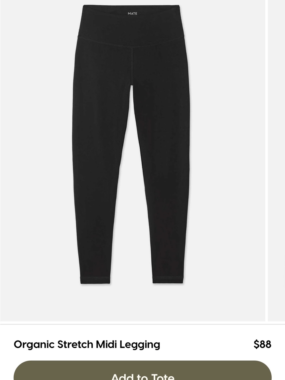 MATE the Label High-Rise Midi Leggings in Black - Picture 2 of 3